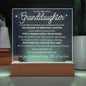 (ALMOST SOLD OUT!) To My Beautiful Granddaughter | Acrylic Plaque Lamp