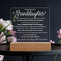 (ALMOST SOLD OUT!) To My Beautiful Granddaughter | Acrylic Plaque Lamp
