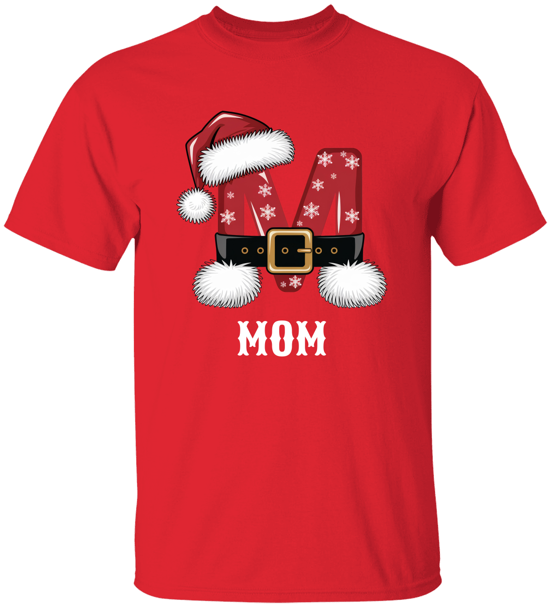 Personalized Family Christmas Name Shirts – Custom Initials with Festive Hat & Belt Design for All Ages