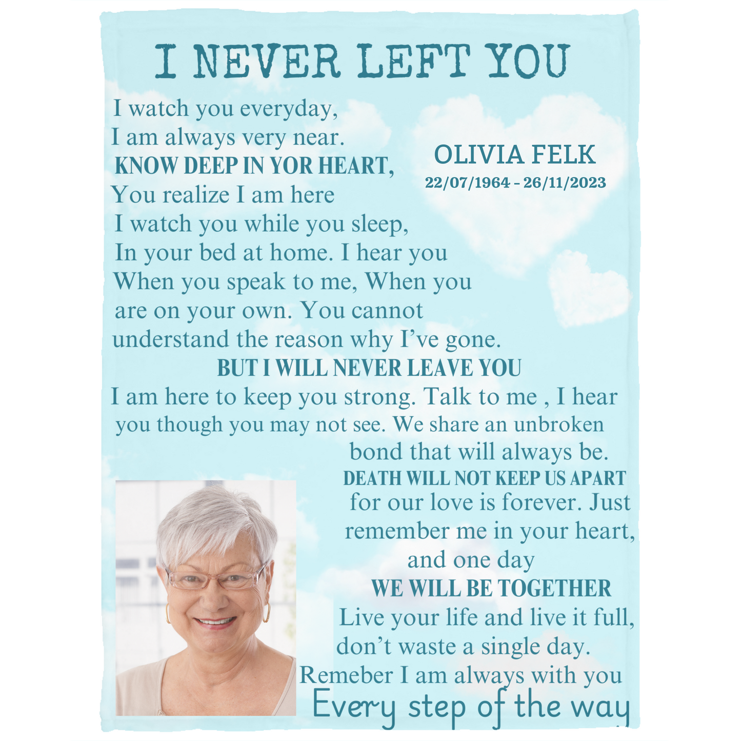 Memorial Blanket Cozy Plush Fleece Blanket | Gift for loved one