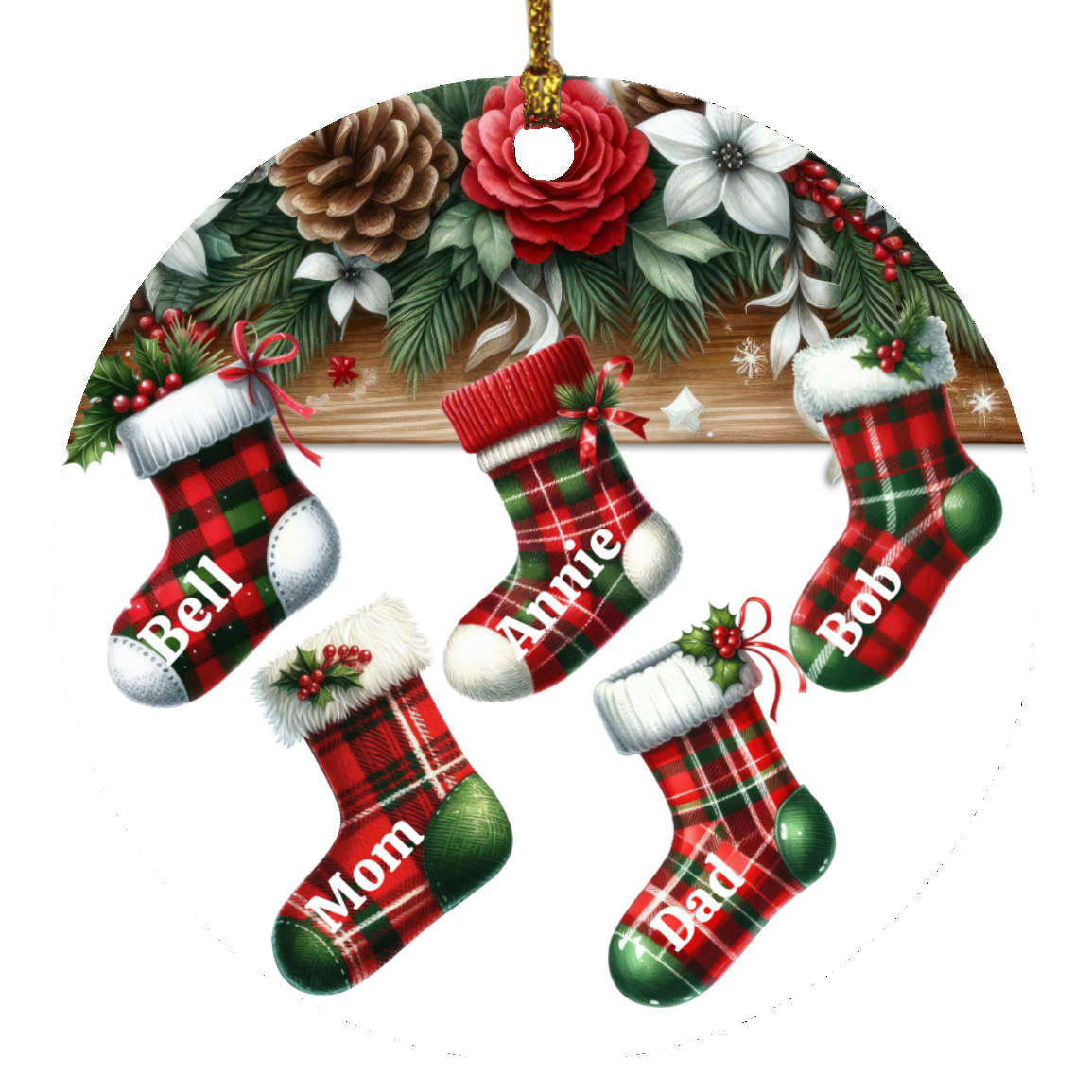 Personalized Christmas Family Stocking Ornament | Gift for Family