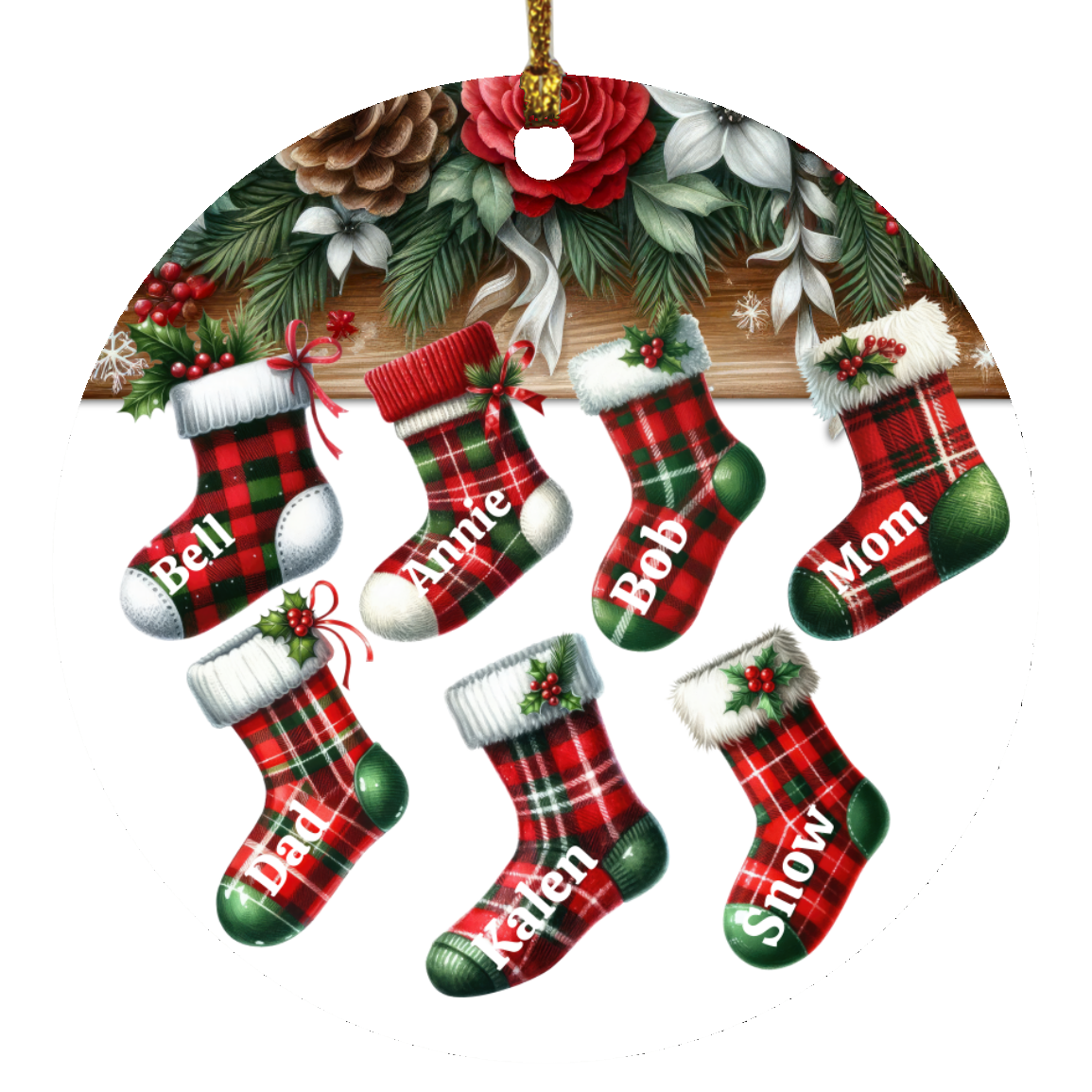 Personalized Christmas Family Stocking Ornament | Gift for Family