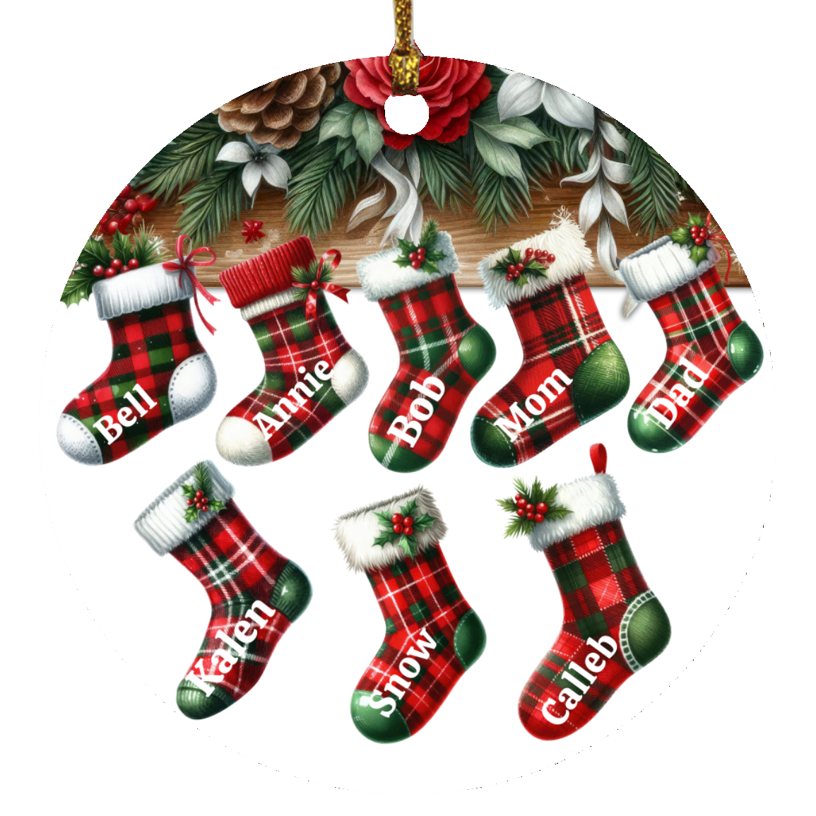 Personalized Christmas Family Stocking Ornament | Gift for Family