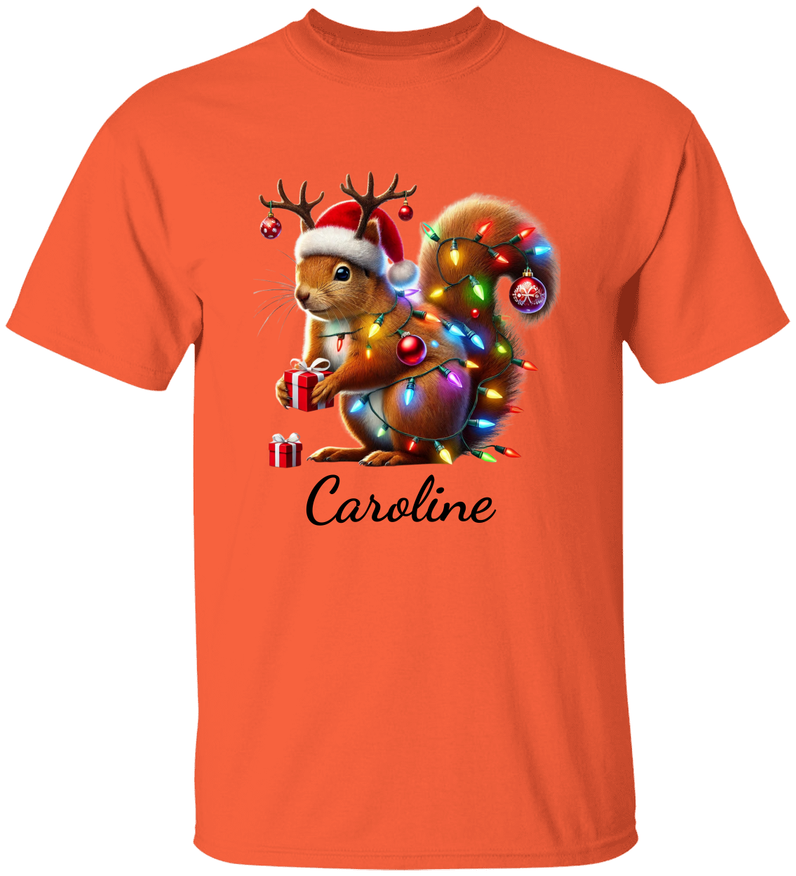 Personalized Christmas Squirrel Lights Sweatshirt | T-shirt | Christmas Trend Tee