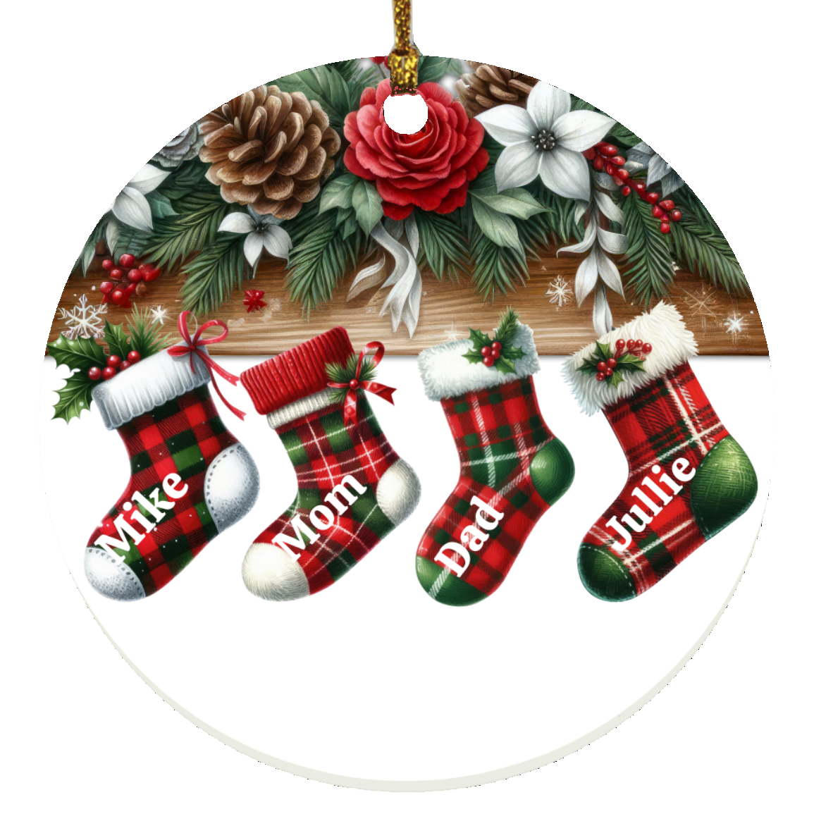 Personalized Christmas Family Stocking Ornament | Gift for Family