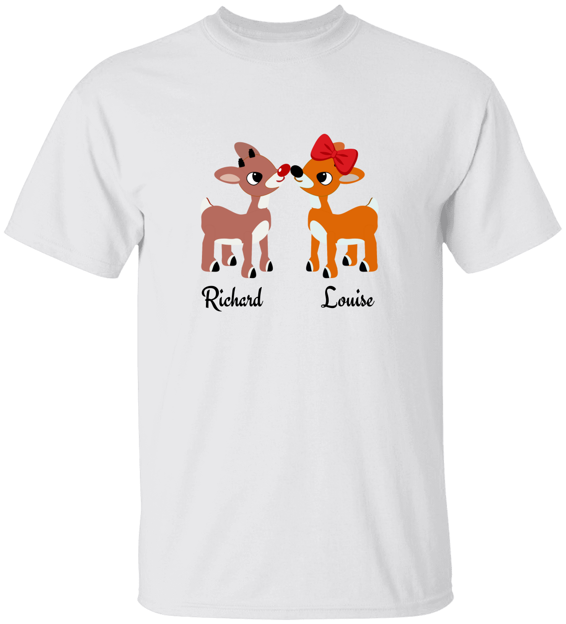 Personalized Christmas Reindeer Couple T-shirt | Sweatshirt