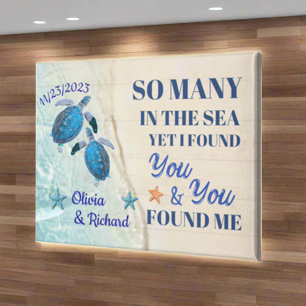 So Many in the Sea, Yet I Found You – Personalized Canvas with Names & Wedding Date
