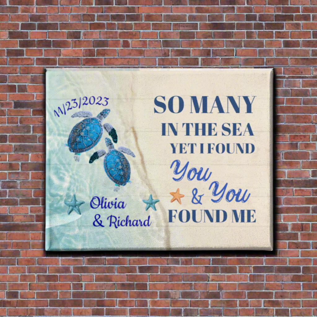 So Many in the Sea, Yet I Found You – Personalized Canvas with Names & Wedding Date