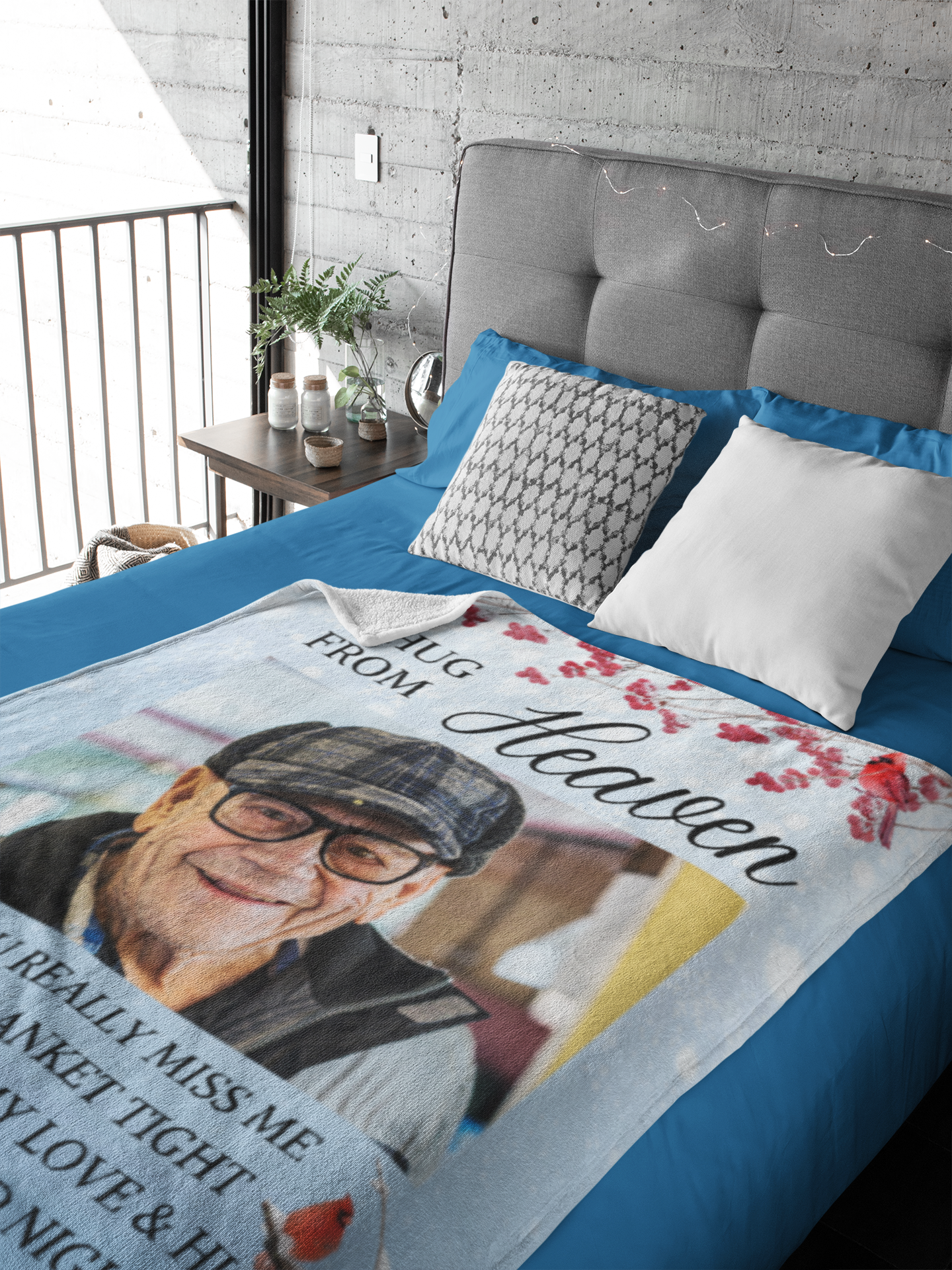A Hug From Heaven - Personalized Photo Blanket - Gifts For Memorial