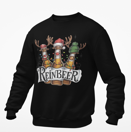 Christmas Reinbeer T-Shirt & Sweatshirt - Funny Holiday Apparel for Beer Lovers