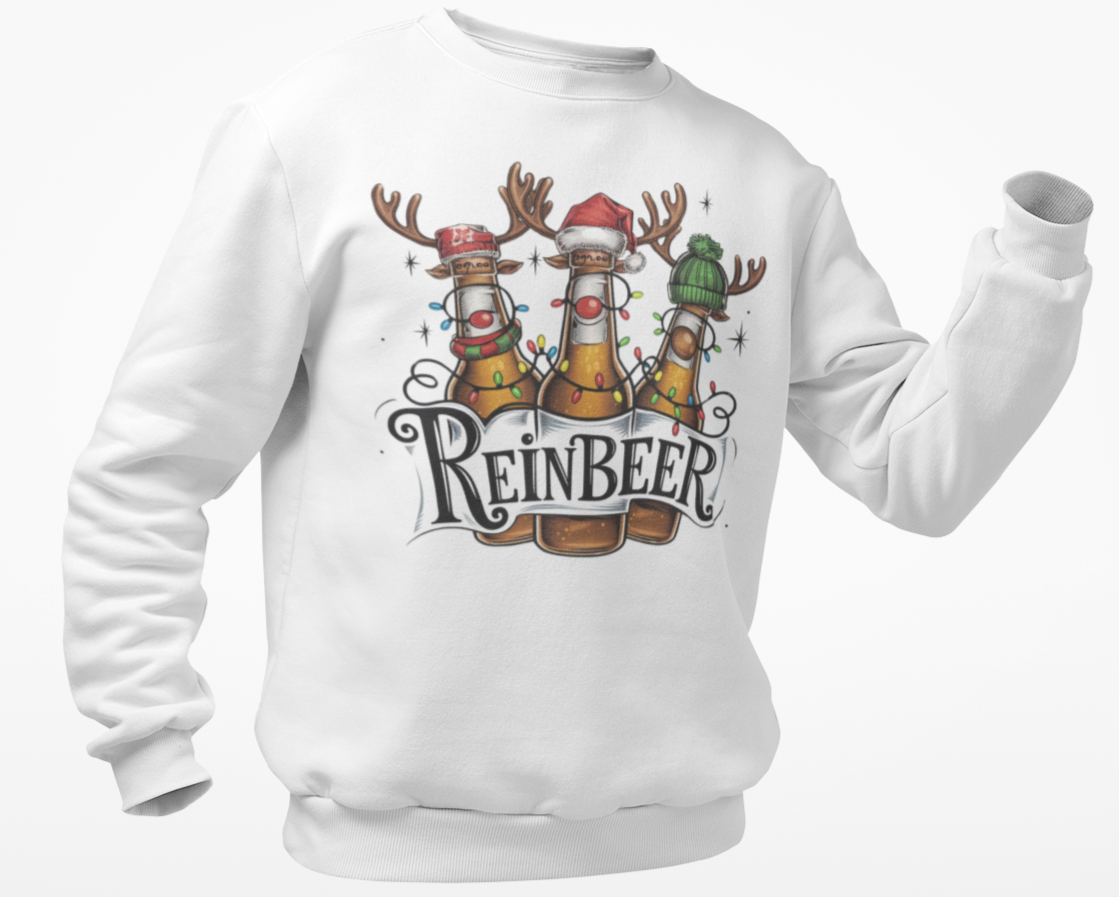 Christmas Reinbeer T-Shirt & Sweatshirt - Funny Holiday Apparel for Beer Lovers
