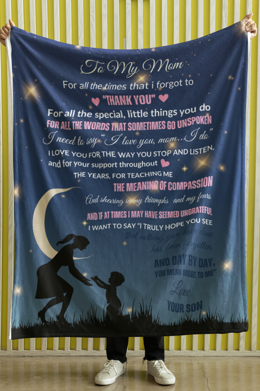 From Son to Mom Cozy Blanket | Gift for Mom