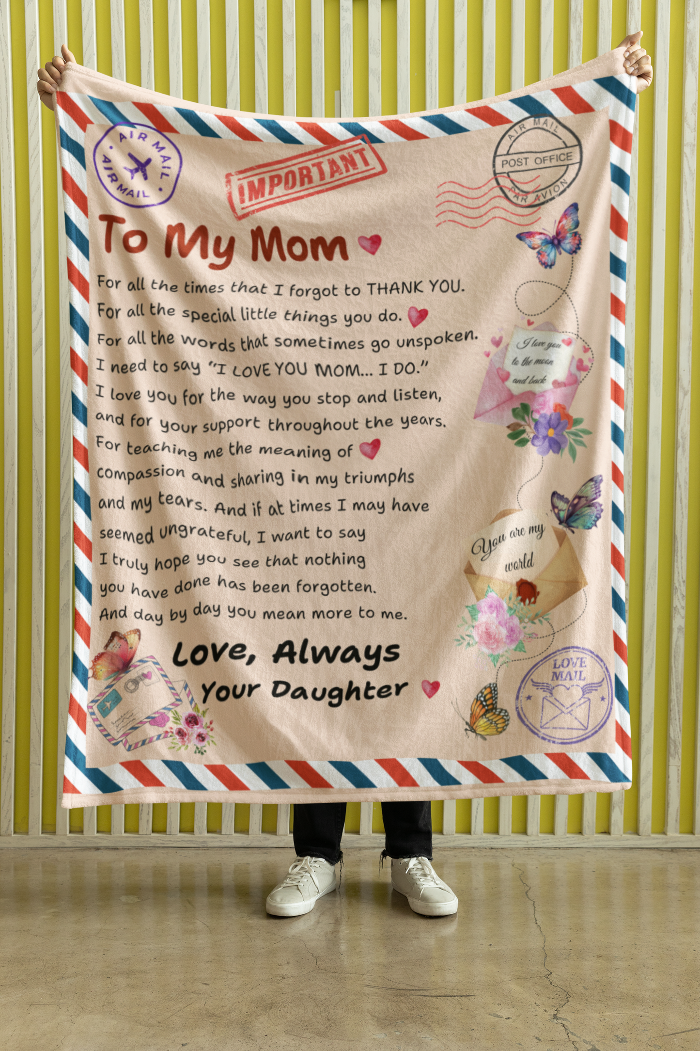 To My Mom Blanket - A Heartfelt Gift from Daughter to Mother
