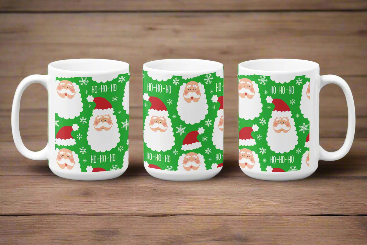Santa Claus Pattern White Mug