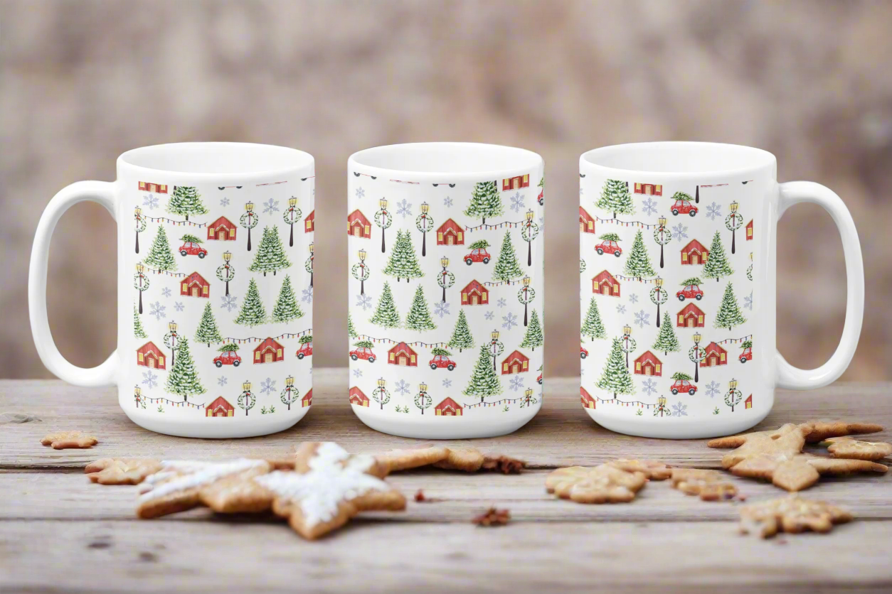 Christmas City Delight White Mug