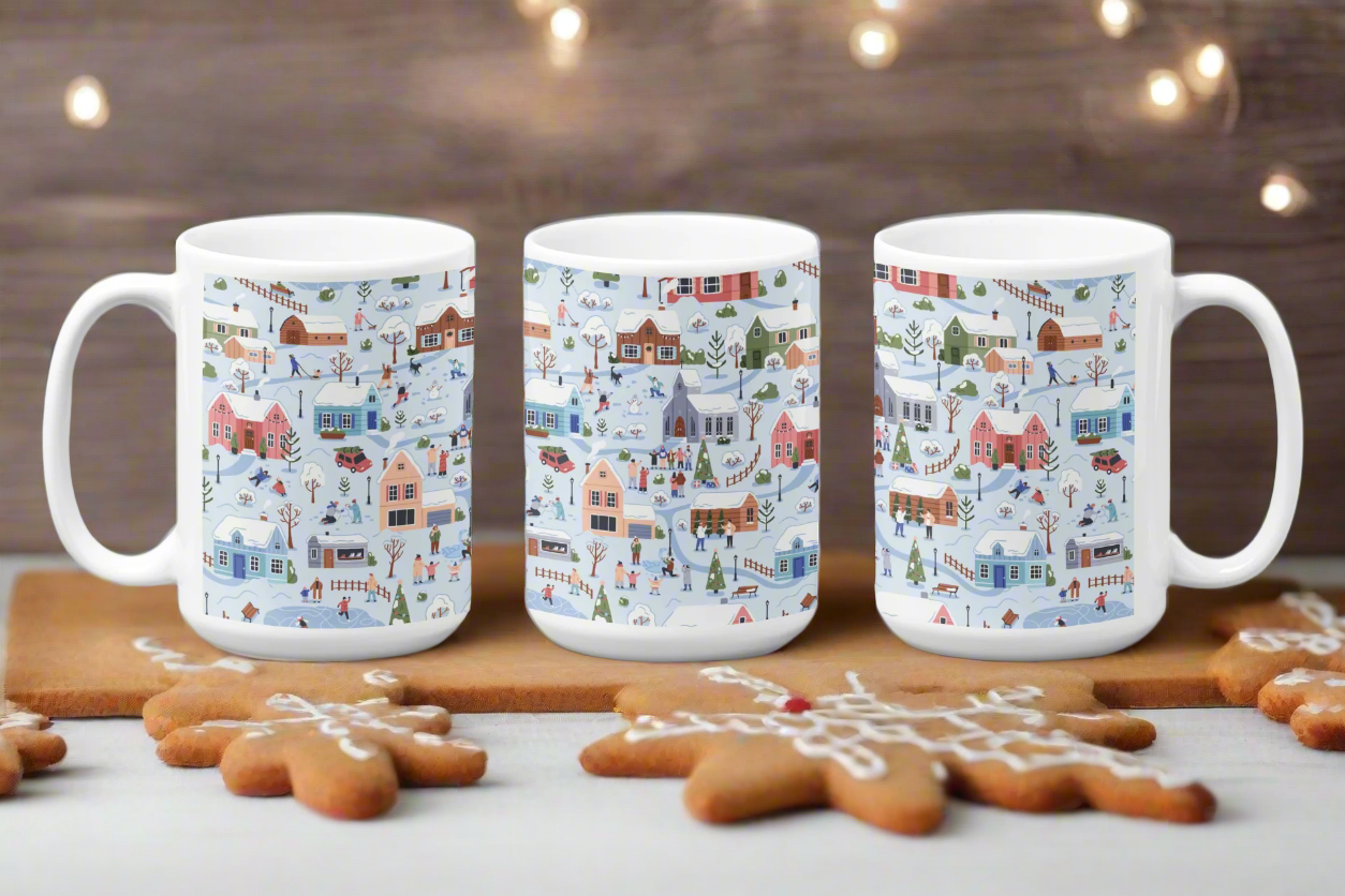 Charming Christmas City Mug – Celebrate the Season in Style!