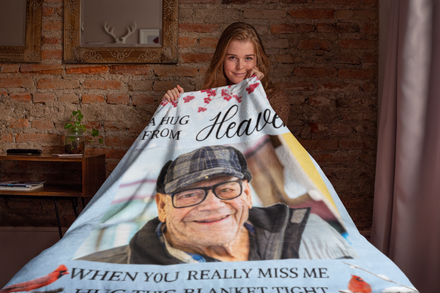 A Hug From Heaven - Personalized Photo Blanket - Gifts For Memorial