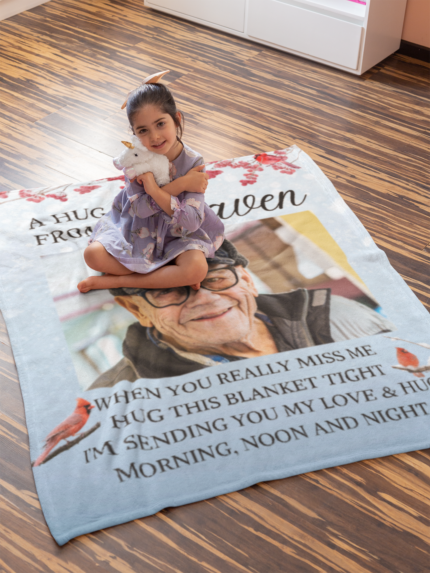 A Hug From Heaven - Personalized Photo Blanket - Gifts For Memorial