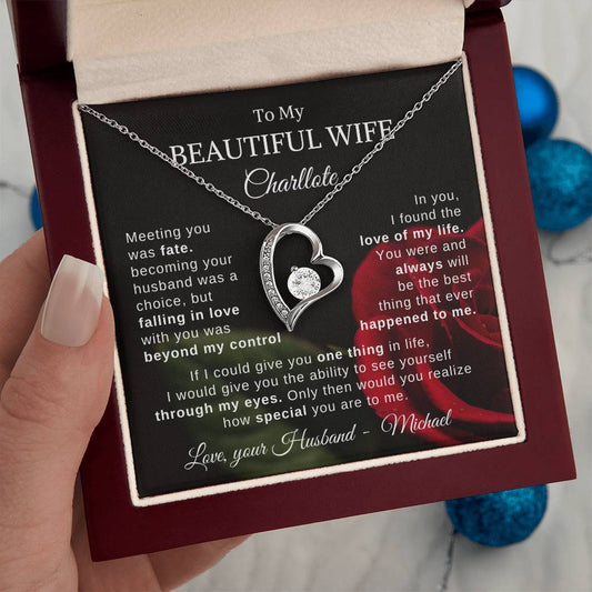 To My Beautiful Wife - Personalized Necklace Gift  From Husband To Wife