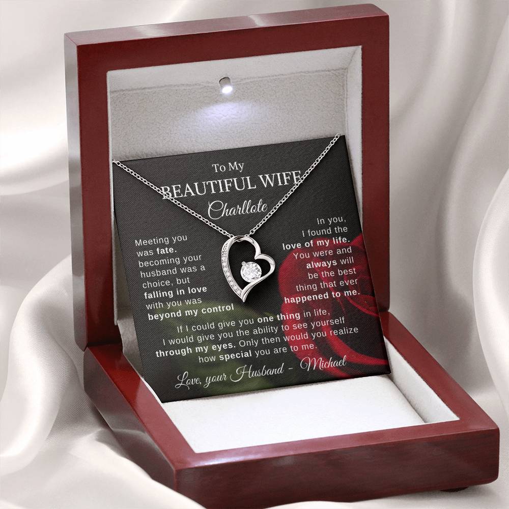 To My Beautiful Wife - Personalized Necklace Gift From Husband To Wife