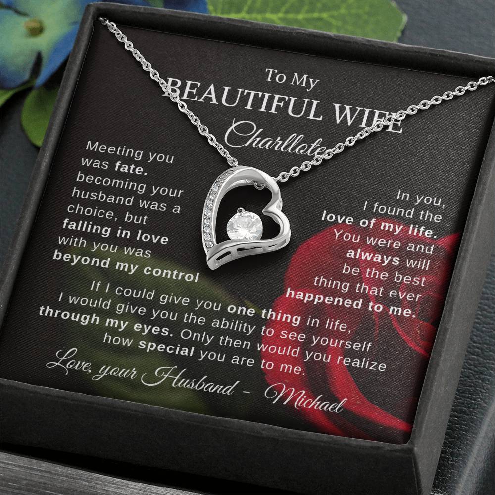 To My Beautiful Wife - Personalized Necklace Gift From Husband To Wife